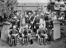 Officers and colours of the Duke of Wellington's Regiment, 1896. Artist: Price