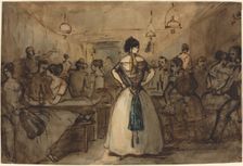 Officers and Courtesans in an Interior, 19th century. Creator: Constantin Guys