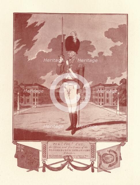 'Officers and Gentlemen of the Bloomsbury & Inns of Court Volunteers', 1780-1820, (1909).  Artist: Charles Tomkins.