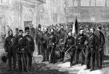 Officers and Privates of the London Rifle Volunteer Brigade, 1861. Creator: Unknown