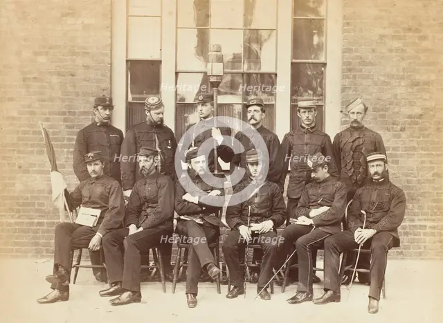 Officers at the School of Military Engineering, Chatham, 1850s. Creator: Attributed to Philip Henry Delamotte.