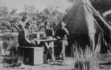 Officers breakfast, Colonia Dublan, between c1915 and c1920. Creator: Bain News Service