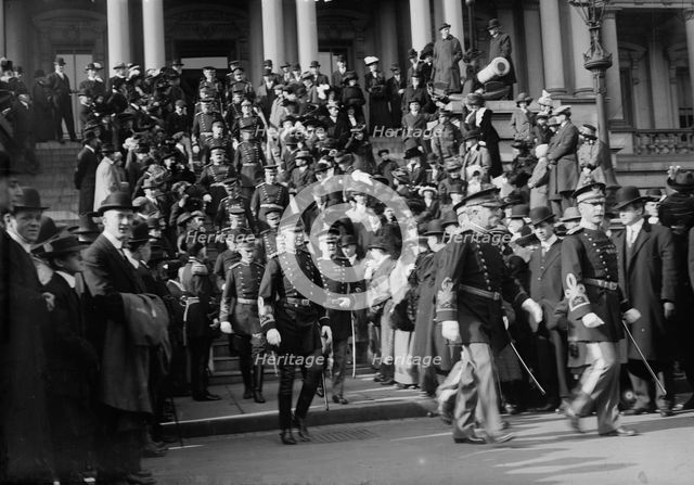Officers going to Wh. House, between c1910 and c1915. Creator: Bain News Service.