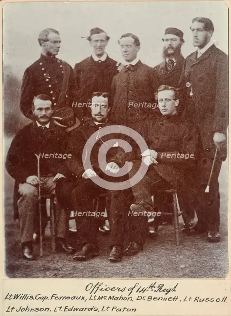 Officers of 14th Regt. - Willis, Ferneaux, McMahon, Dr Bennett, Russell, Johnson, Edwards..., c.1900 Creator: William Francis Gordon.