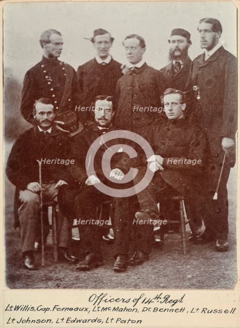 Officers of 14th Regt. - Willis, Ferneaux, McMahon, Dr Bennett, Russell, Johnson, Edwards..., c.1900 Creator: William Francis Gordon.