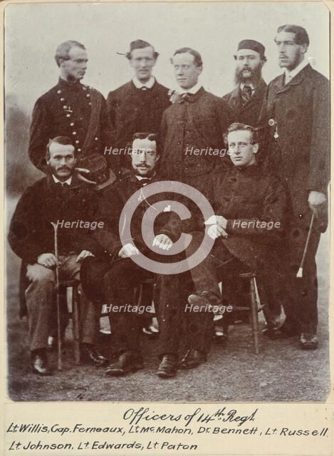 Officers of 14th Regt. - Willis, Ferneaux, McMahon, Dr Bennett, Russell, Johnson, Edwards..., c.1900 Creator: William Francis Gordon.
