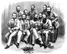 Officers of the 1st Punjaub Volunteer Rifle Corps, 1861. Creator: Unknown