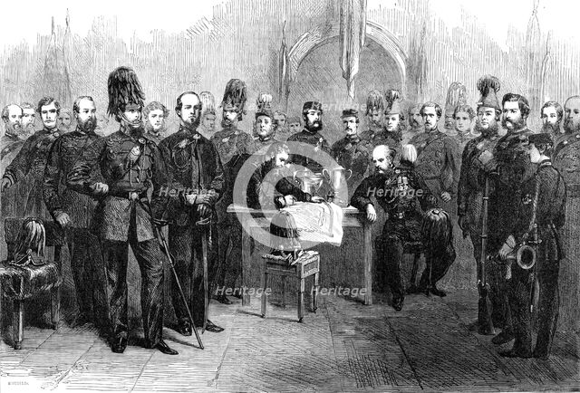 Officers of the 1st Surrey Volunteer Rifle Corps., 1864. Creator: W Thomas.