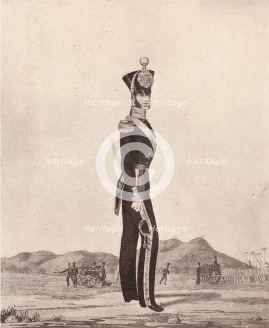 'Officers of the Madras Army (Foot Artillery)', 1841 (1909). Artist: William Hunsley.