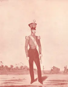 Officers of the Madras Army (Infantry on the Line) c1837-1843, (1909). Artist: William Hunsley