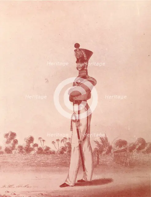 'Officers of the Madras Army (Light Infantry)', c1837-1843, (1909). Artist: William Hunsley.