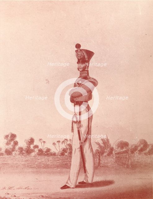 'Officers of the Madras Army (Light Infantry)', c1837-1843, (1909). Artist: William Hunsley.