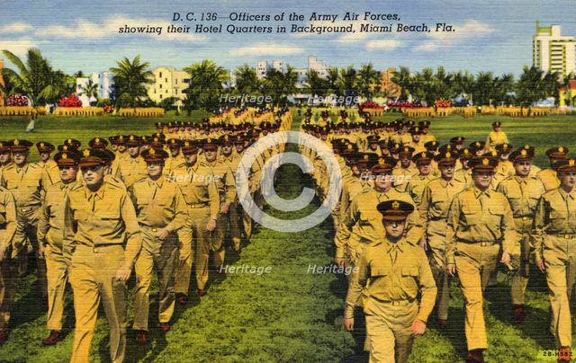 Officers of the Army Air Forces, Miami Beach, Florida, USA, 1942. Artist: Unknown