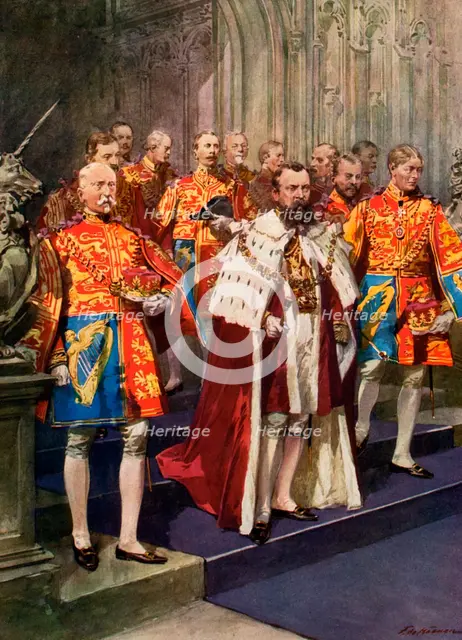 Officers of the Heralds' College, Coronation ceremony. Artist: Frederic de Haenen