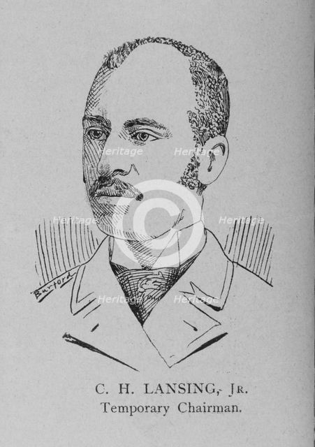 Officers of the League; C. H. Lansing, Jr., Temporary Chairman, 1892. Creator: Unknown.