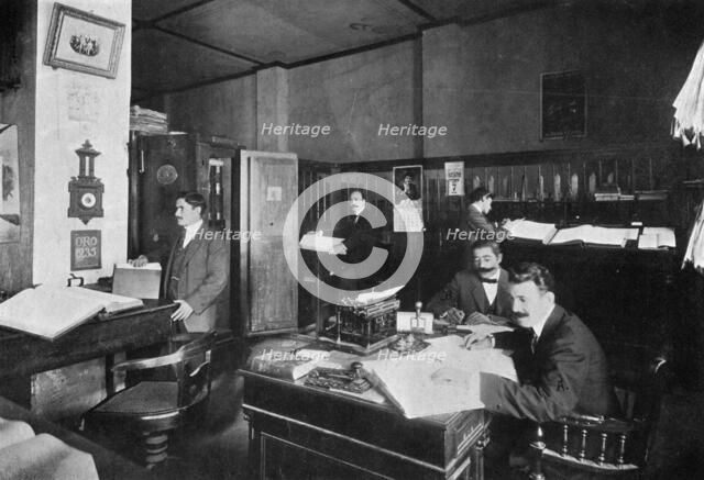 Offices of Perez and Sanjurio, importers and exporters, Asuncion, Paraguay, 1911. Artist: Unknown