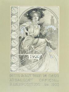 Official Banquet of the Paris International Exhibition 1900. Design for the menu