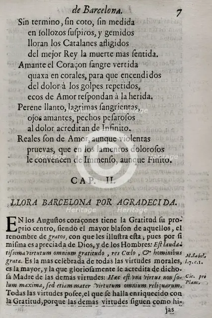 Official days of mourning in the city of Barcelona for the death of Charles II of Spain, 1701. Creator: Josep Rocaberti.