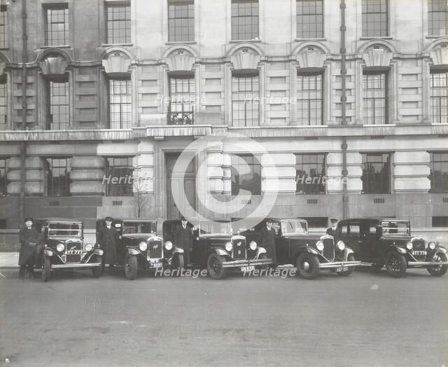 Official London County Council cars and chauffeurs, County Hall, London, 1935. Artist: Unknown.
