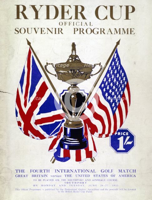 Official Souvenir Programme for the Ryder Cup, 1933. Creator: Unknown.