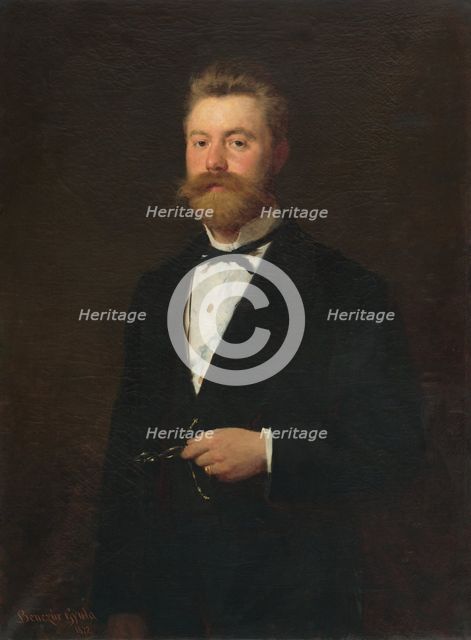 Official portrait of Gejza Bencúr, 1872. Creator: Gyula Benczúr.