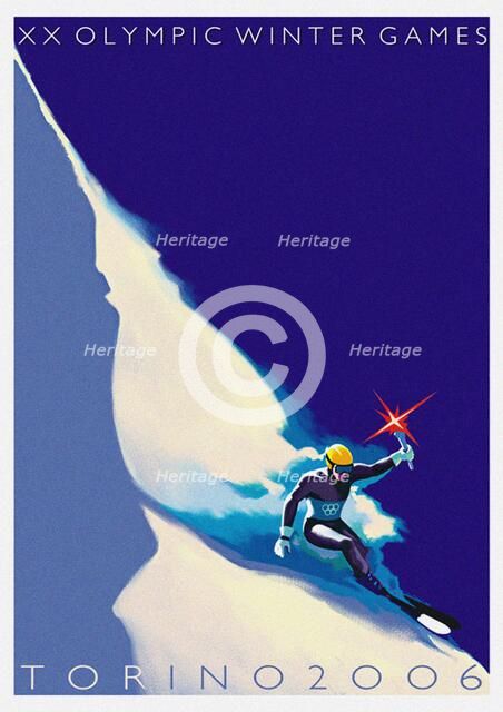 Official poster for the XX Olympic Winter Games 2006 in Turin. Artist: Riboli, Stefano  