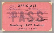 Official pass for the Monterey Jazz Festival, 1958. Creator: Unknown