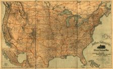 Official railroad map of the United States, Dominion of Canada and Mexico, 1890. Creator: Matthews, Northrup & Co (active 1890s)