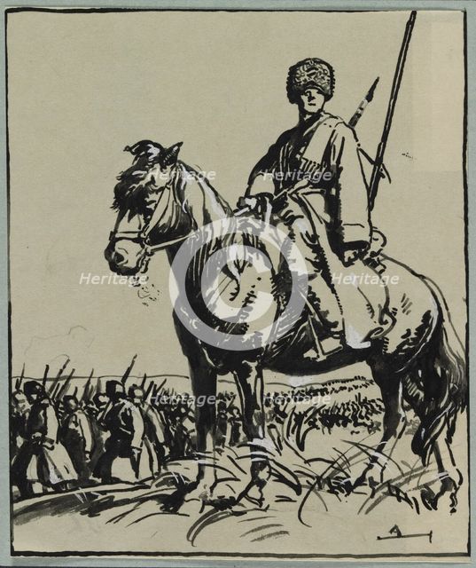 Officier de Cosaques, 1914. Creator: Auguste Louis Lepère (French, 1849-1918).