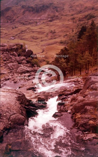 Ogwen Falls, Caernarvon, Wales, c1955.  Creator: Arthur Charles Kirby Ware.