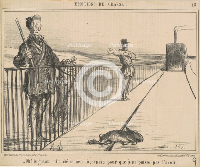 Oh! le gueux...il a été mourir là, exprès pour que je ne puisse pas l'avoir!, 19th century. Creator: Honore Daumier.