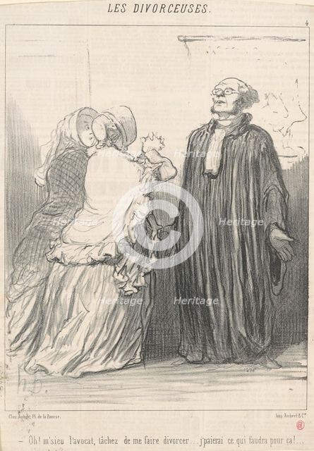 Oh! M'sieu l'avocat, tachez de ..., 19th century. Creator: Honore Daumier.