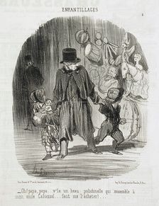 Oh! Papa, Papa...v'là un beau polichenelle.., 1851. Creator: Honore Daumier