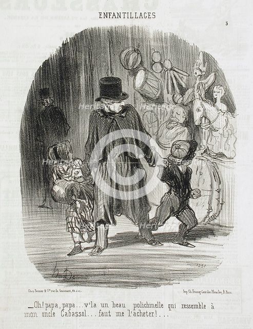 Oh! Papa, Papa...v'là un beau polichenelle.., 1851. Creator: Honore Daumier.