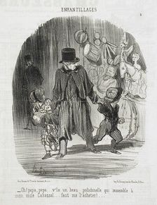 Oh! Papa, Papa...v'là un beau polichenelle.., 1851. Creator: Honore Daumier