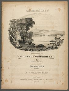 Oh Peaceful Lake! Lines Written on the Lake of Windermere, c.1862. Creator: Pendleton's Lithography