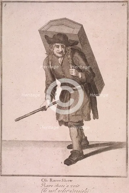 'Oh Raree Show', Cries of London, (1688?). Artist: Anon