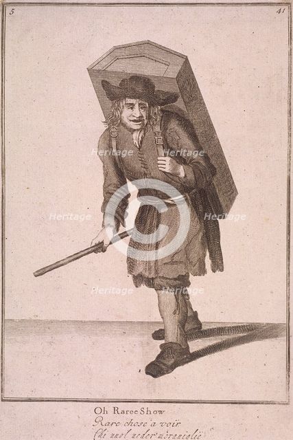 'Oh Raree Show', Cries of London, (1688?). Artist: Anon