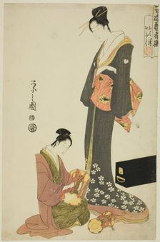 Ohana and Ofuku, from the series "A Selection of Entertainers from the Pleasure..., c. 1794/95. Creator: Hosoda Eishi