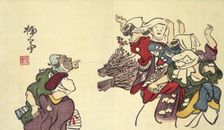 Ohara girls dancing beside their bundles of brushwood, 1803. Creator: Nantei