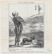 Ohé! mon brave homme! combien votre lièvre?..., 1864. Creator: Honore Daumier
