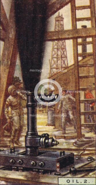 'Oil, 2. - Controlling a Gusher, U.S.A.', 1928. Artist: Unknown.