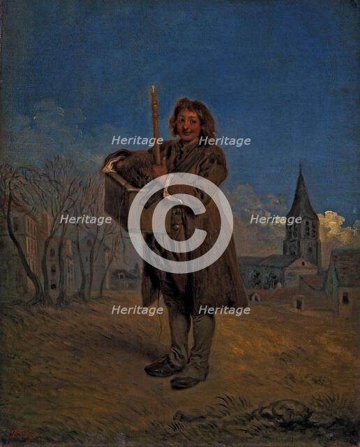 Oil on canvas by Jean-Antoine Watteau entitled 'The Savoyard Boy with marmot' (1716), located in …