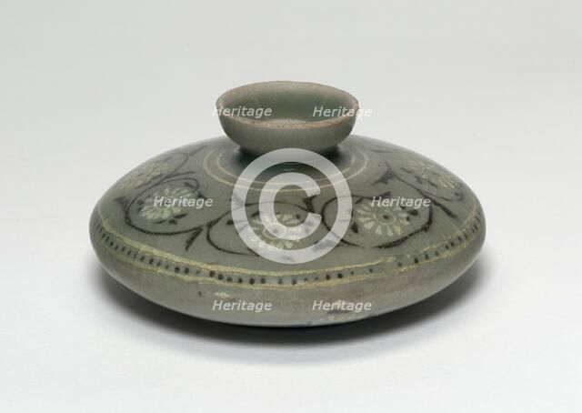 Oil Bottle with Chrysanthemum Flower Heads, Korea, Goryeo dynasty, late 12th/13th century. Creator: Unknown.