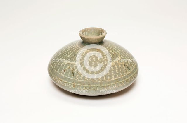 Oil Bottle with Cranes and Stylized Clouds, Korea, Goryeo dynasty (918-1392), late 13th century. Creator: Unknown.