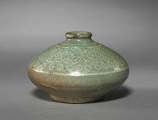 Oil Bottle with Inlaid Dots Design, 1200s-1300s. Creator: Unknown