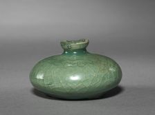 Oil Bottle with Scroll Design, 1100s-1200s. Creator: Unknown