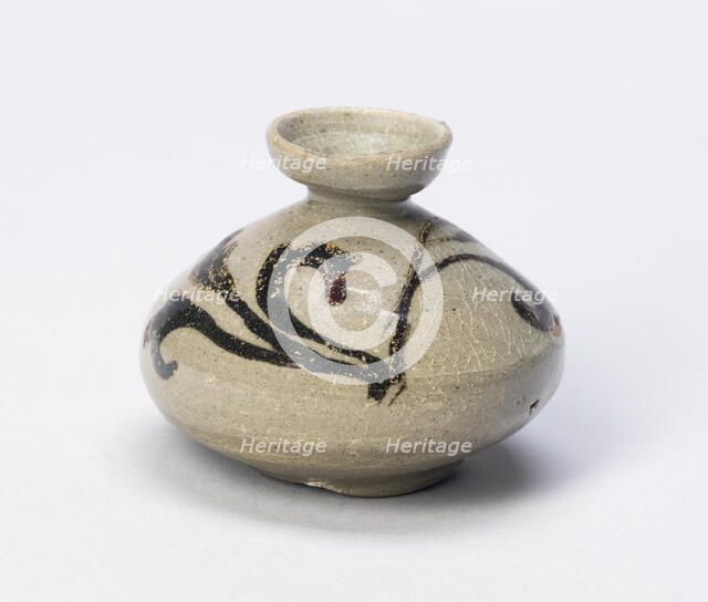 Oil Bottle with Scrolling Leaves, South Korea, Goryeo dynasty (918-1392), 12th century. Creator: Unknown.