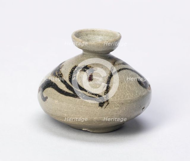 Oil Bottle with Scrolling Leaves, South Korea, Goryeo dynasty (918-1392), 12th century. Creator: Unknown.