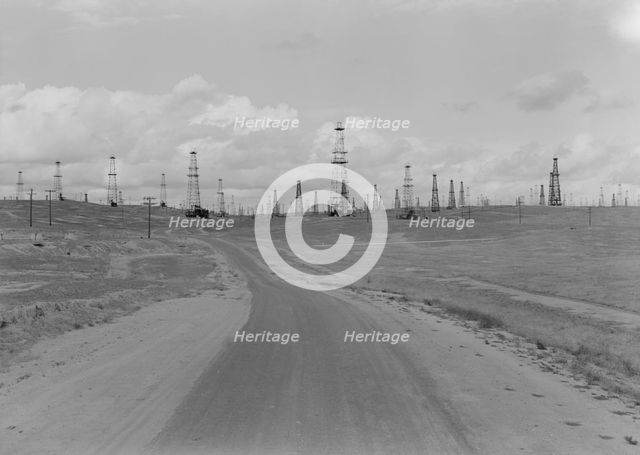 Oil fields, Kern County, California, 1938. Creator: Dorothea Lange.